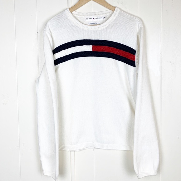Tommy Hilfiger Sweaters - Tommy Hilfiger logo stripe grandpa sweater